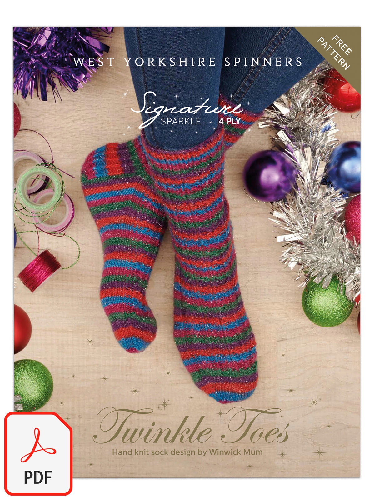 Signature Sparkle 4ply - Twinkle Toes Knitted Socks Pattern (Download)