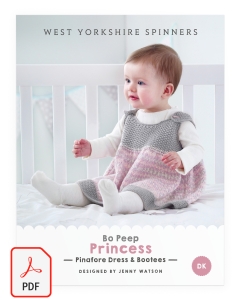 Bo Peep DK - Princess Pinafore Dress & Bootees Pattern (Download)