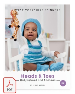Bo Peep DK - Heads and Toes Hat Helmet and Bootees Pattern (Download)