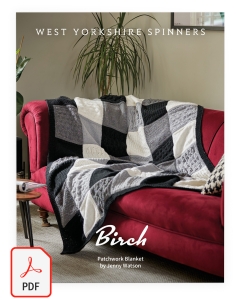 ColourLab Aran - Birch Patchwork Blanket Pattern (Download)