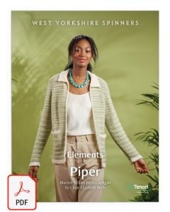 Elements DK - Piper Blurred Stripes Picot Cardigan Pattern (Download)