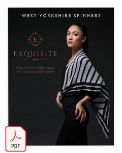 Exquisite 4ply - Emilia Eyelet Stripe Shawl Pattern (Download)