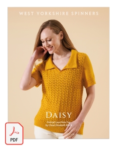 Exquisite 4ply - Daisy Fishtail Lace Polo Top Pattern (Download)