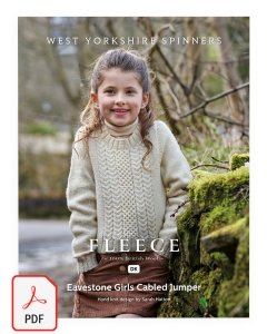 Fleece Bluefaced Leicester DK - Eavestone Girls Cabled Jumper Pattern (Download)