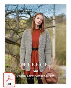 Fleece Jacob Aran - Galphay Ladies Cable Coatigan Pattern (Download)