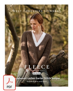 Fleece Bluefaced Leicester Aran Roving - Hazelwood Ladies Garter Stitch Jumper Pattern (Download)