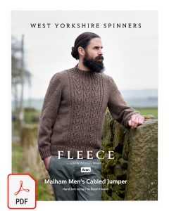 Fleece Bluefaced Leicester Aran - Malham Men’s Cabled Jumper Pattern (Download)