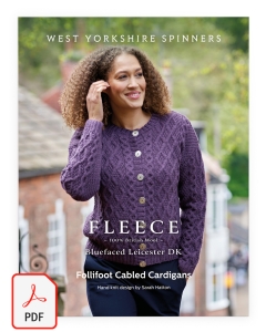Fleece Bluefaced Leicester DK - Follifoot Cabled Cardigans Pattern (Download)