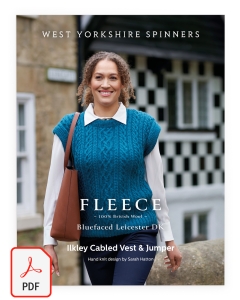 Fleece Bluefaced Leicester DK - Ilkley Cabled Vest & Jumper Pattern (Download)
