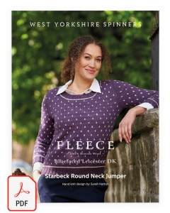 Fleece Bluefaced Leicester DK - Starbeck Ladies Round Neck Jumper Pattern (Download)