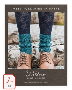 Illustrious DK - Willow Cable Moss Socks Pattern (Download)