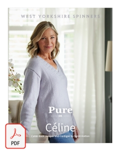 Pure DK - Celine Cable Back Jumper and Cardigan Pattern (Download)