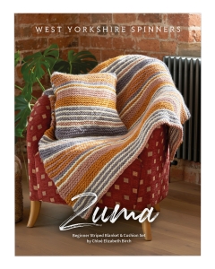 Retreat Super Chunky Roving - Zuma Beginner Striped Blanket &amp; Cushion Pattern (Printed)