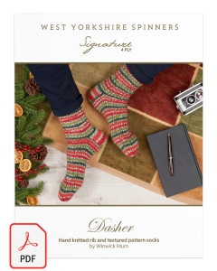 Signature 4ply - Dasher Rib & Textured Pattern Socks Pattern (Download)