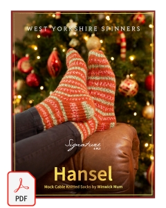 Signature 4ply - Hansel Mock Cable Knitted Sock Pattern (Download)