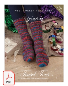 Signature Sparkle 4ply - Tinsel Toes Crochet Socks Pattern (Download)