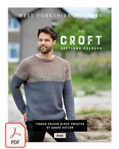 The Croft Aran Fergus Colour Block Sweater Pattern (Download)