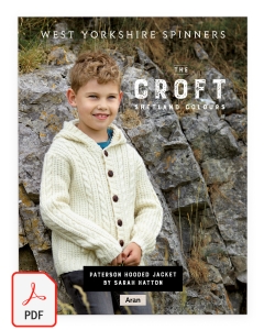 The Croft Aran - Paterson Hooded Jacket Pattern (Download)