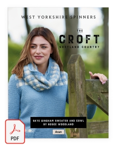 The Croft Aran - Skye Gingham Sweater & Cowl Pattern Download (Download)