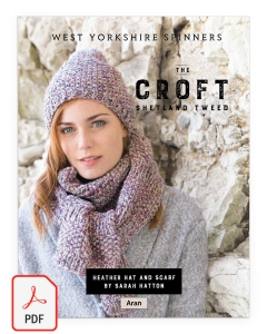 The Croft Aran - Heather Hat & Scarf Pattern (Download)
