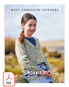 The Croft DK - Bonnie Girl’s Cropped Cable Cardigan Pattern (Download)