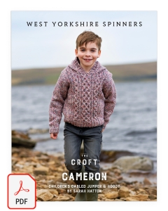 The Croft Aran - Cameron Children's Cabled Jumper & Hoody Pattern (Download)