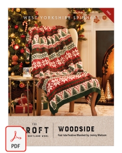 The Croft - Woodside Fair Isle Festive Blanket Pattern (Download)